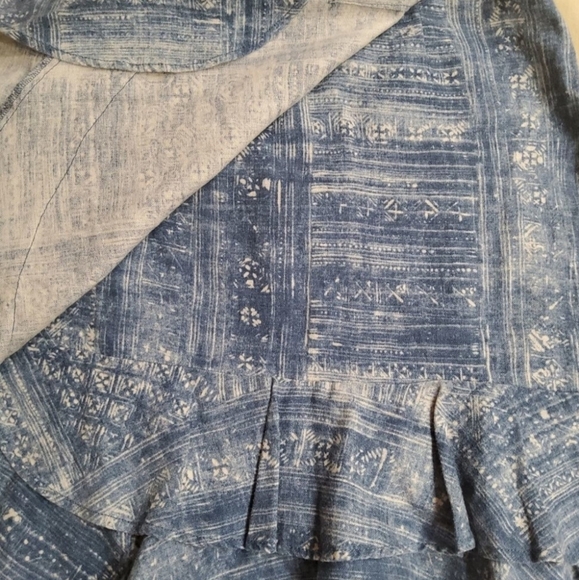 Blue Denim Patterned Ruffle Tiered Preppy LAUREN RALPH LAUREN Skirt (#1,433) - Picture 5 of 7